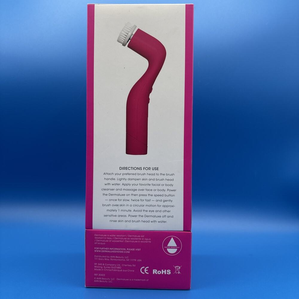 Derma Luxe Advanced Cleansing System 2 Speeds with 4 Brush Heads Pink New